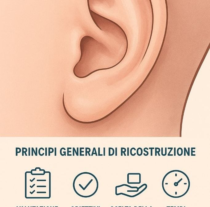 ricostruzione lobo auricolare, ricostruzione lobo orecchio, tecniche Gavello Limberg, innesto composito, reimpianto auricolare, risultati estetici e funzionali.